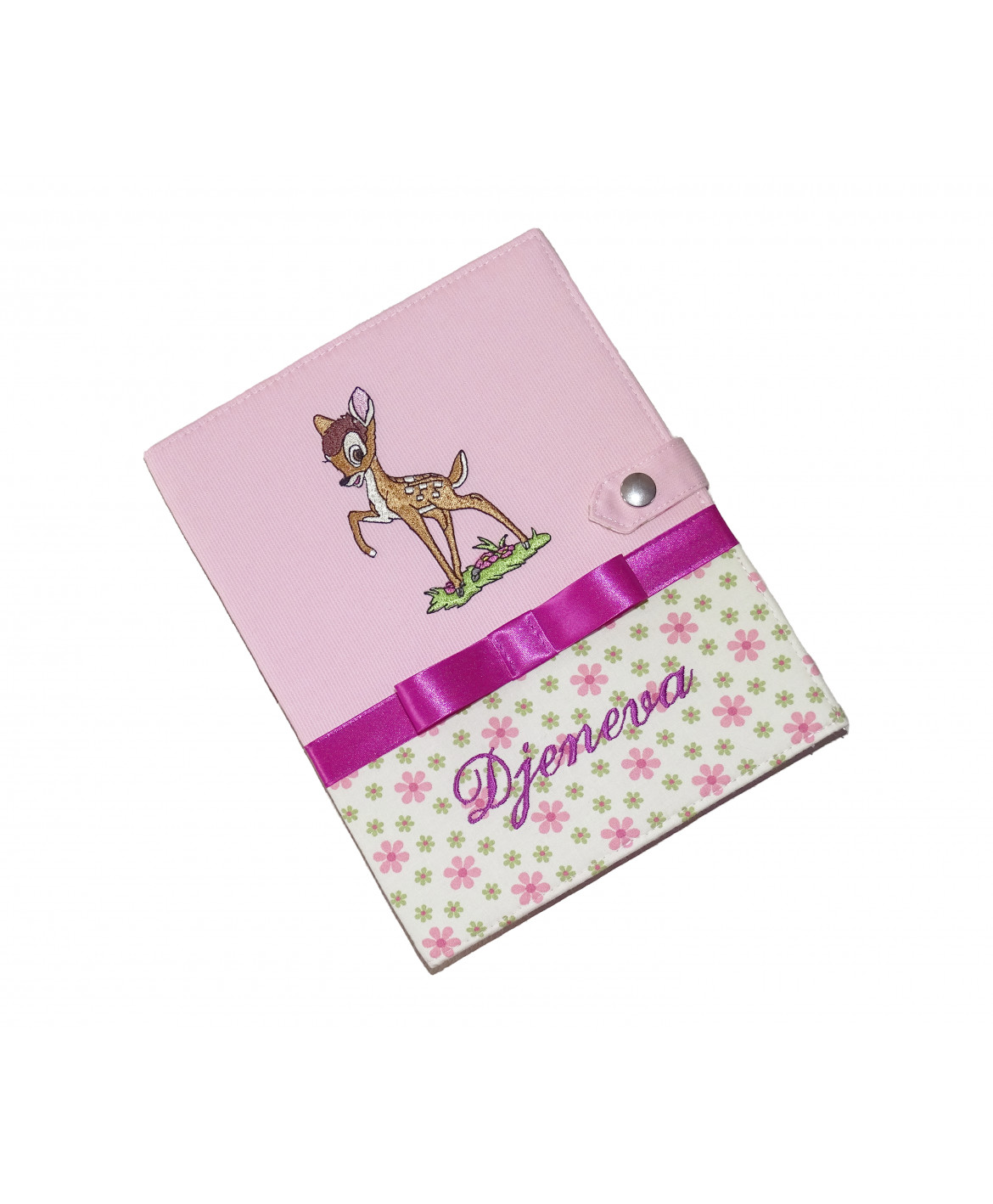 Protège carnet de santé bambi fille rigide personnalisé - Cadeau de naissance personnalisé - faon