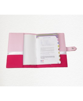 Protège carnet de santé rigide personnalisé rose et fuchsia - thème papillon - Cadeau de naissance fille personnalisé