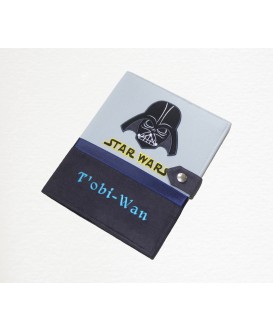 Protège carnet de santé Star Wars garçon rigide personnalisé gris - Cadeau de naissance personnalisé