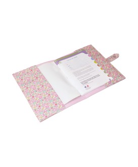 Protège carnet de santé rigide personnalisé - fée des fleurs - Cadeau de naissance fille personnalisé - liberty rose