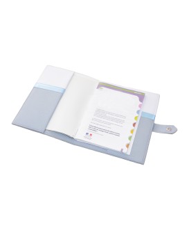 Protège carnet de santé rigide blanc et gris personnalisé - Eléphant Dumbo - Cadeau de naissance garçon