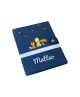Protège carnet de santé rigide personnalisé - Petit prince - couleur bleu marine - Cadeau de naissance garçon