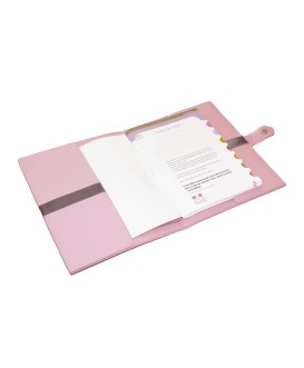 Protège carnet de santé personnalisé rigide rose uni - Cadeau de naissance fille personnalisé