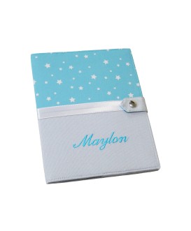 Protège carnet de santé "étoiles" rigide personnalisé - Cadeau de naissance personnalisé