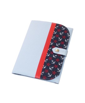 Pochette de rangement pour carnet de santé - thème marin