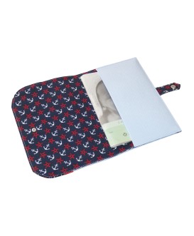 Pochette de rangement pour carnet de santé - thème marin