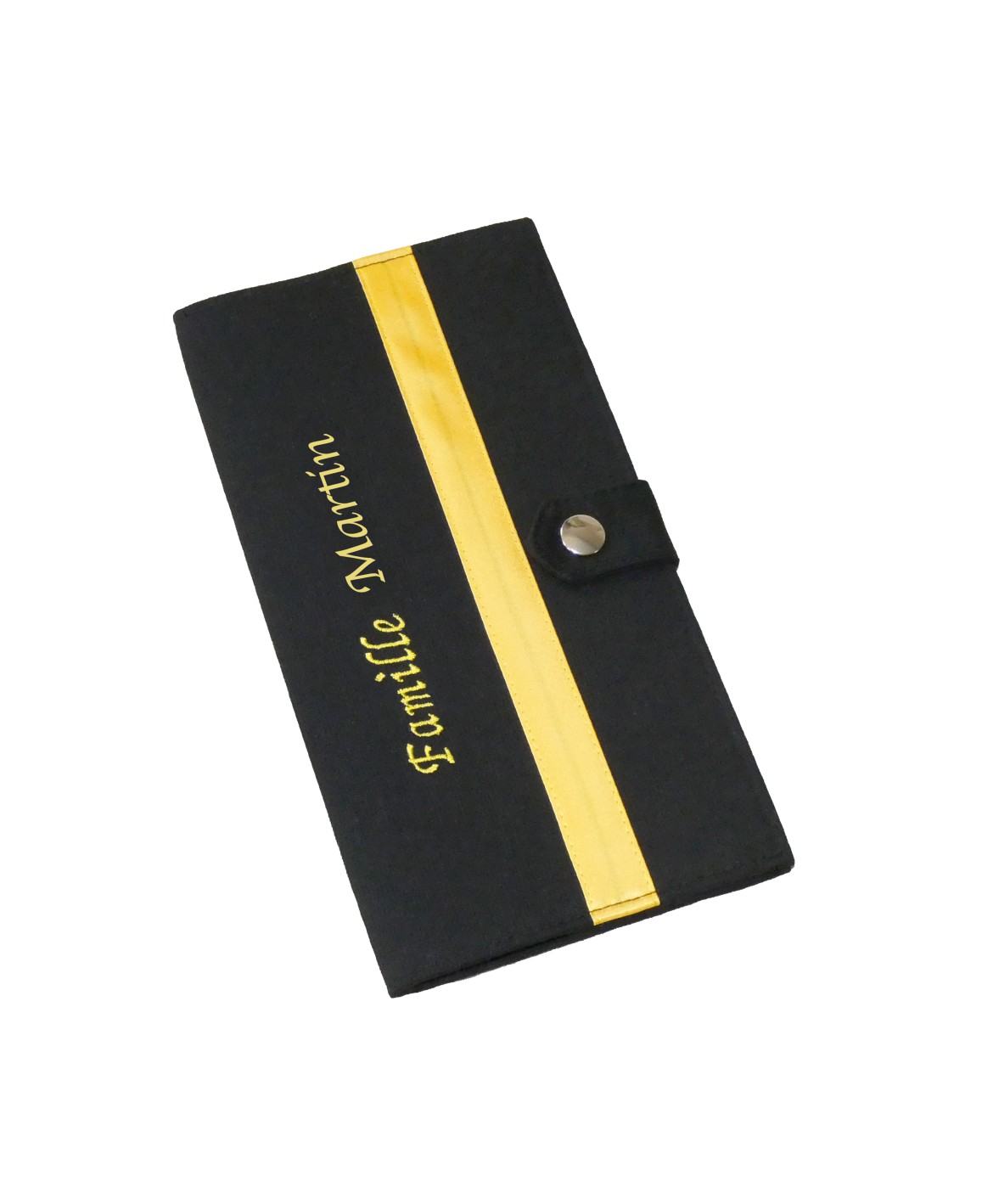 Protège livret de famille rigide noir - cadeau de naissance personnalisé