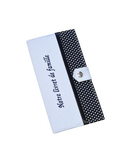 Protège livret de famille rigide personnalisé - gris et étoile blanche - Cadeau de naissance personnalisé