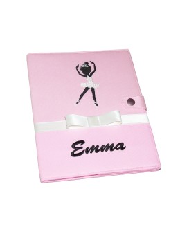 Protège carnet de santé personnalisé rigide rose - danseuse étoile - Cadeau de naissance fille personnalisé