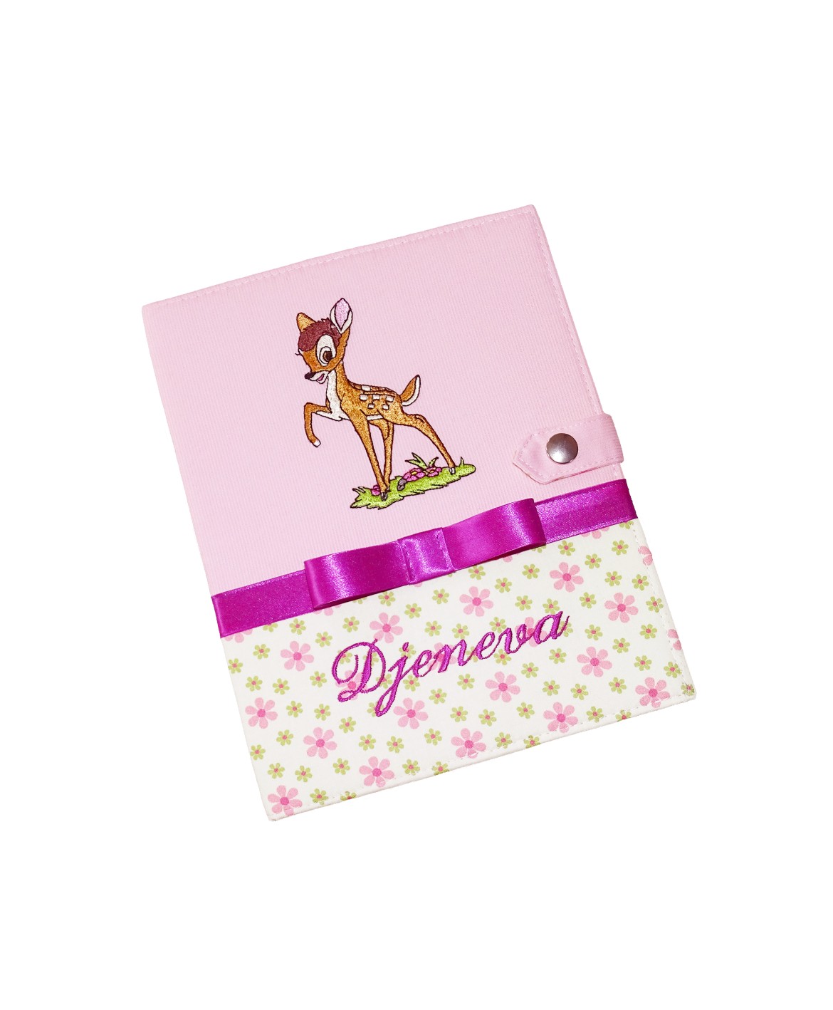 Protège carnet de santé bambi fille rigide personnalisé - Cadeau de naissance personnalisé - faon