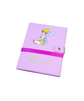 Protège carnet de santé rigide personnalisé - Clochette - fille