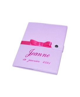Protège carnet de santé personnalisé rigide Parme - Cadeau de naissance fille personnalisé