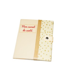 Protège carnet de santé rigide personnalisé - étoiles dorées