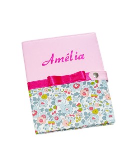 Protège carnet de santé fille rigide personnalisé - Cadeau de naissance personnalisé - liberty