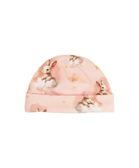 Ensemble bonnet et chaussons bébé naissance - lapin - rose