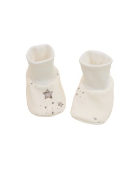 Bonnet et chaussons bébé naissance - beige - motif étoile