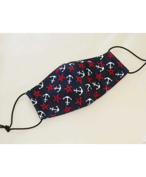 Masque en tissu pour enfant - lavable et réutilisable - étoiles de mer Masque en tissu pour enfant - lavable et réutilisable - étoiles de mer