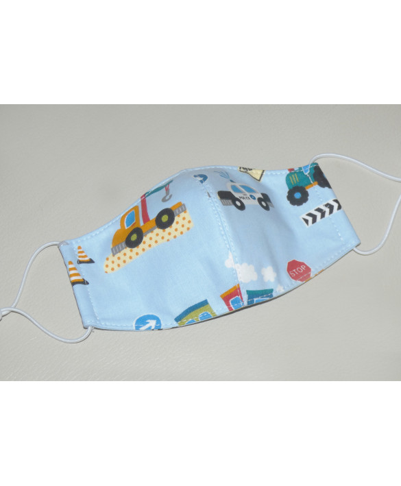Masque en tissu pour enfant - lavable et réutilisable - camion Masque en tissu pour enfant - lavable et réutilisable - camion